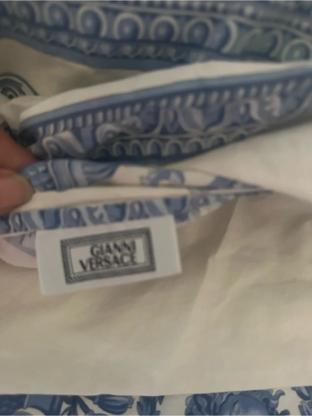 Vintage Gianni Versace Blue Medusa Baroque King Comforter Set